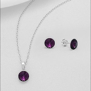 💎Amethyst; February birth stone Swarovski 925ss